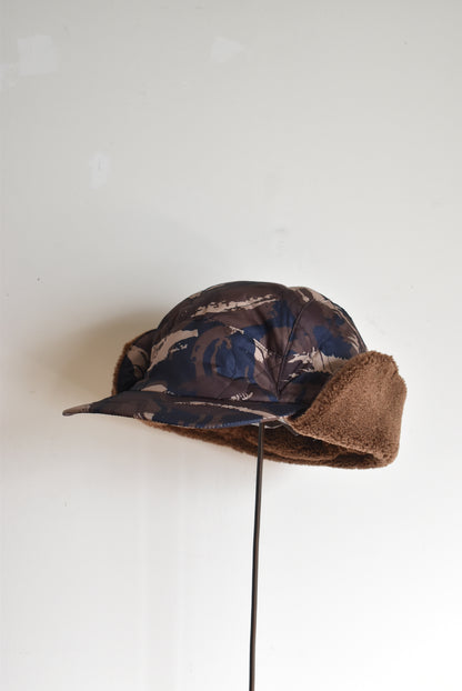 「TAION」military down × boa warm cap  -paint camo-