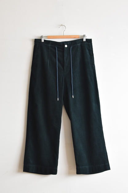 「amne」8 corduroy orca's baggy -green-