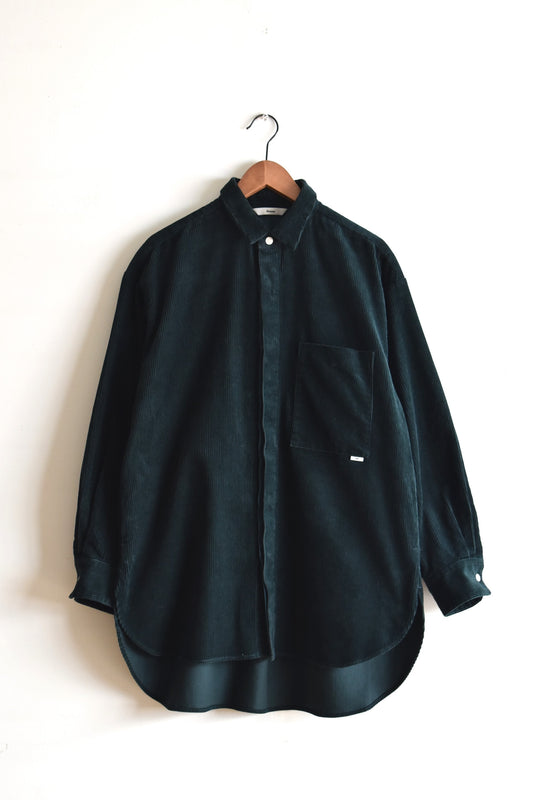 「amne」８corduroy flow shirts -green-