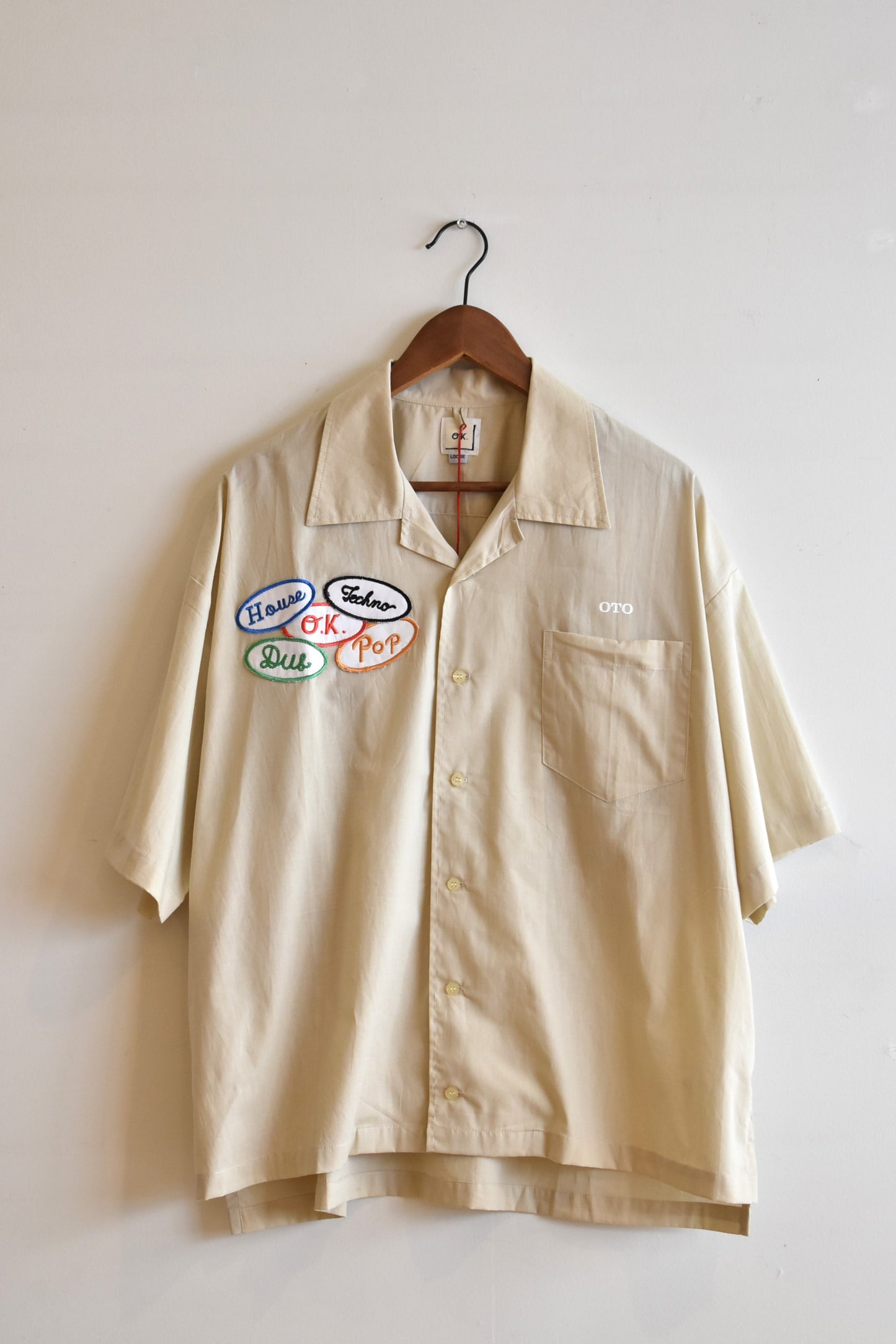 「o.k.」music work shirts -beige-