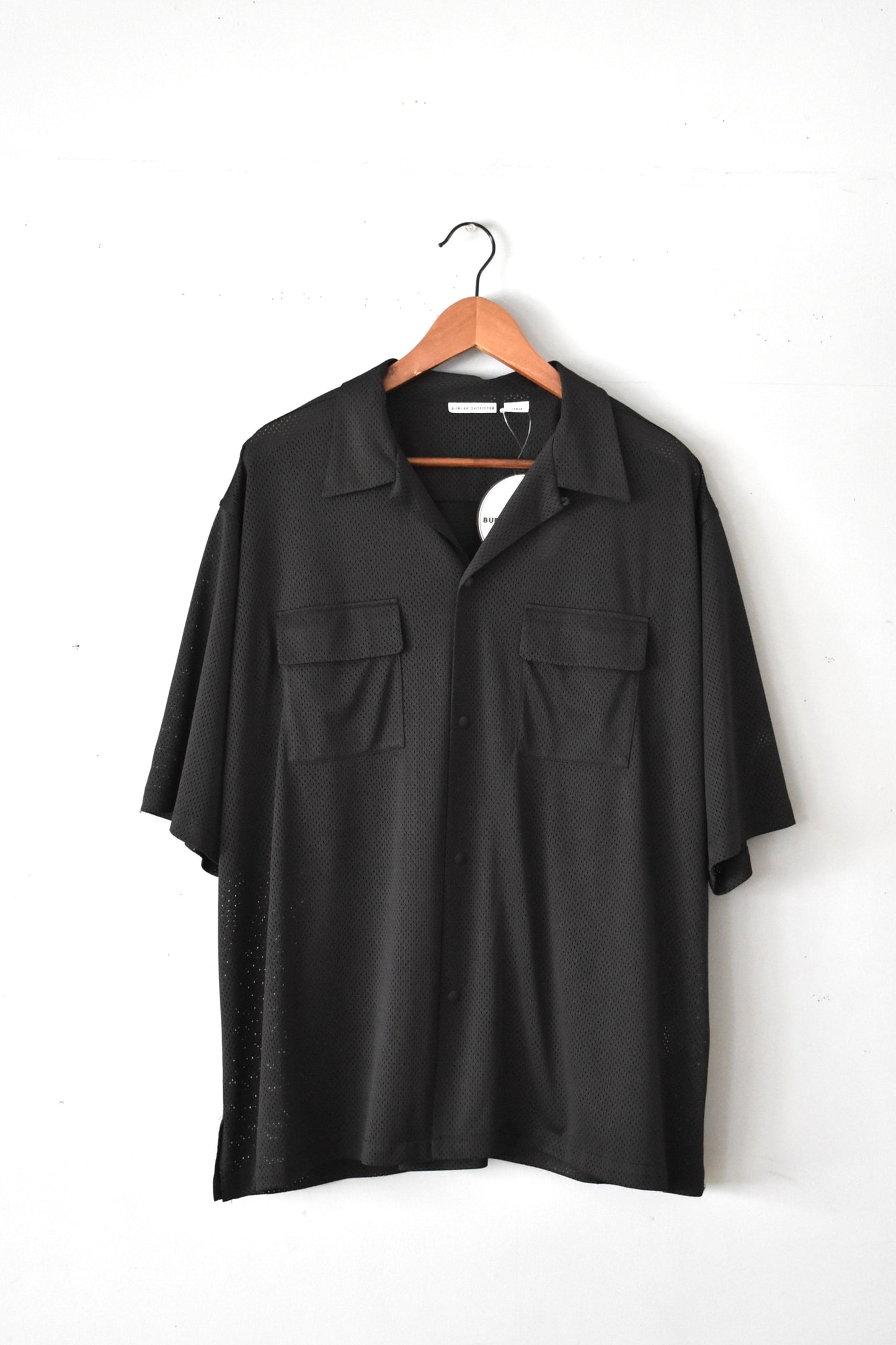 「BURLAP OUTFITTER」mesh camp shirts -black-