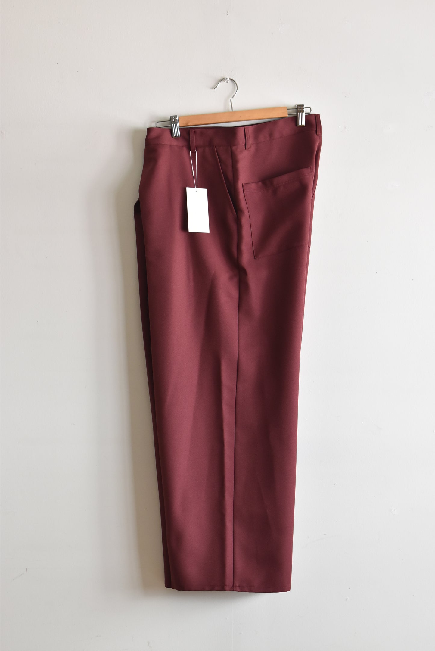 「soglia」wide cross twill pants -wine-