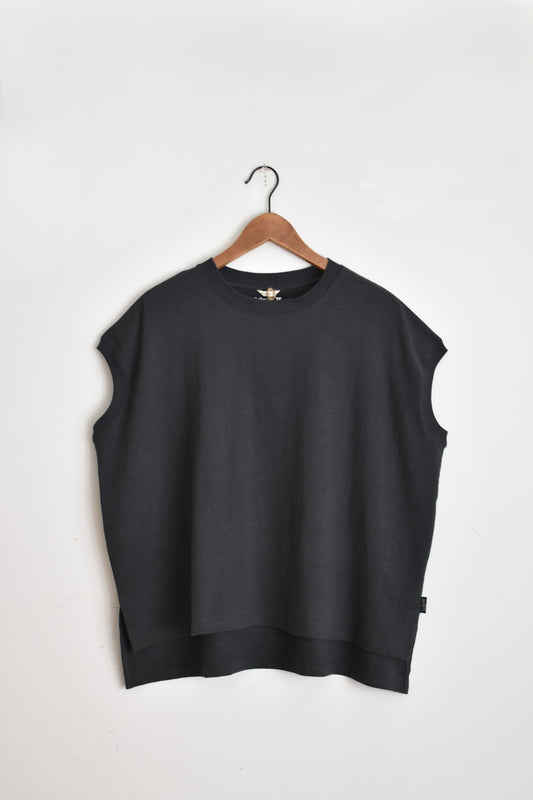 「GOHEMP」honey sleeve Tee -gunmetal gray-