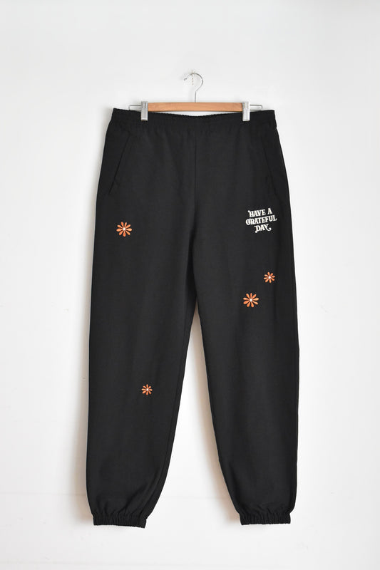 「HAVE A GRATEFUL DAY」bloom pants -black-