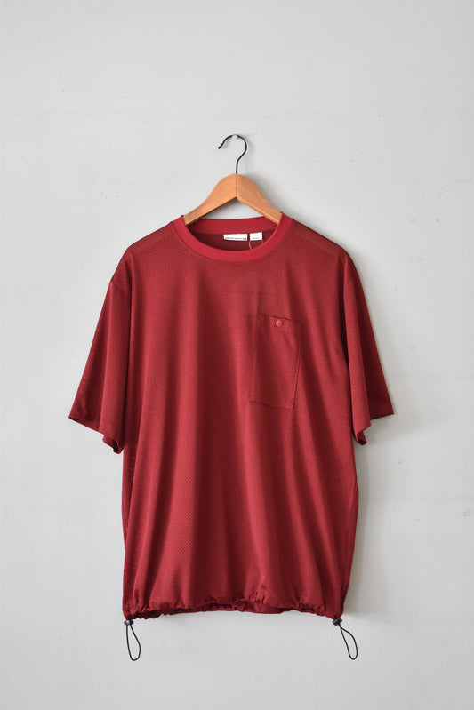 「BURLAP OUTFITTER」mesh pocket tee -burgundy-