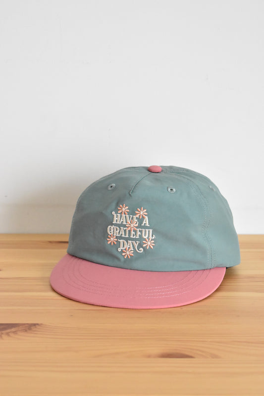 「HAVE A GRATEFUL DAY」5panel cap -sage blue-