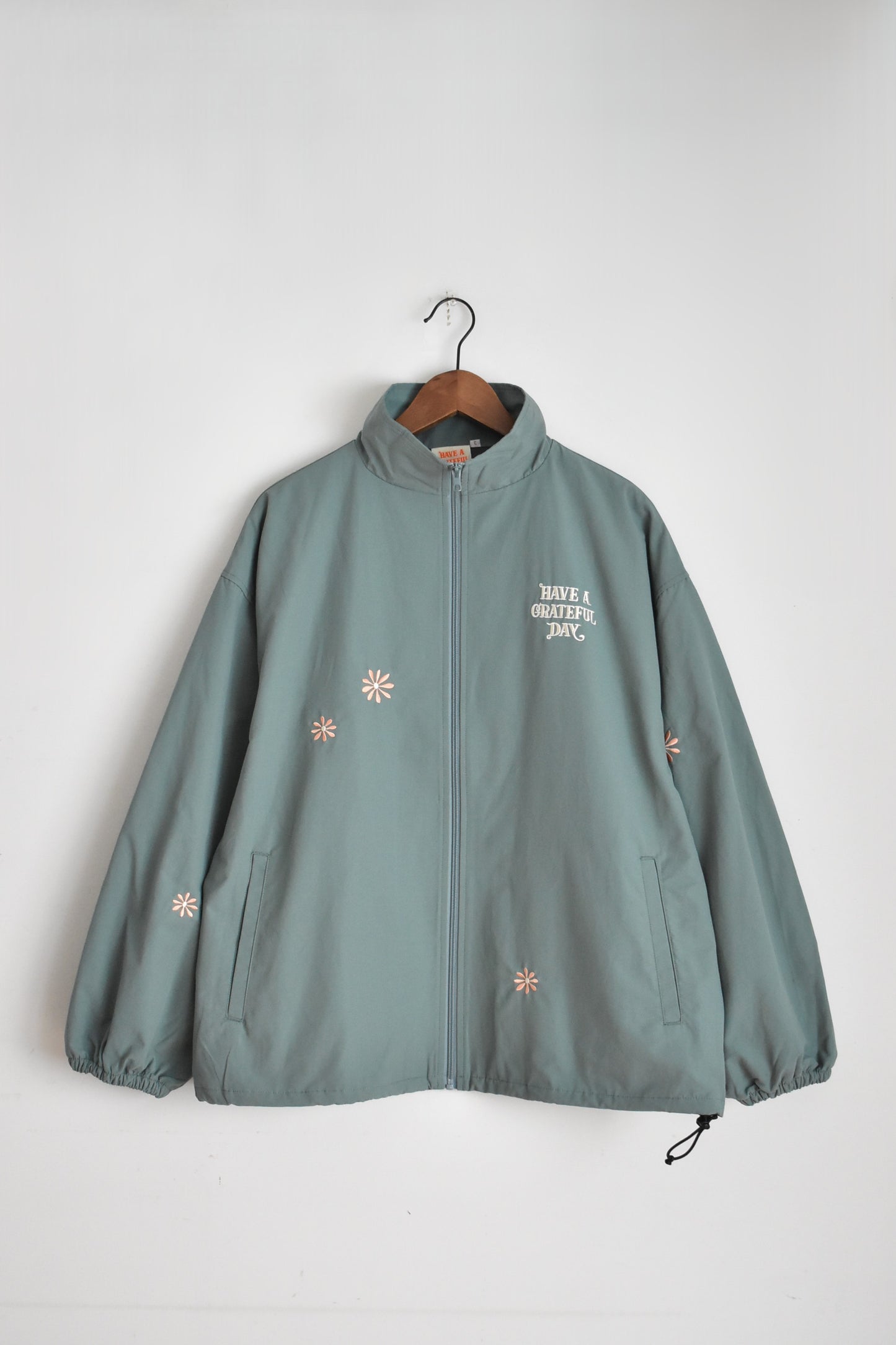 「HAVE A GRATEFUL DAY」bloom jacket -sage blue-