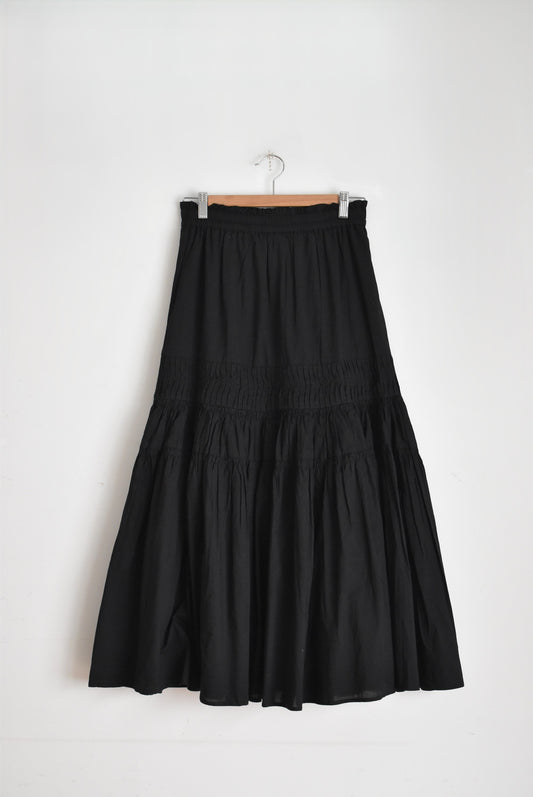 「hunch」tuck gather skirt -black-
