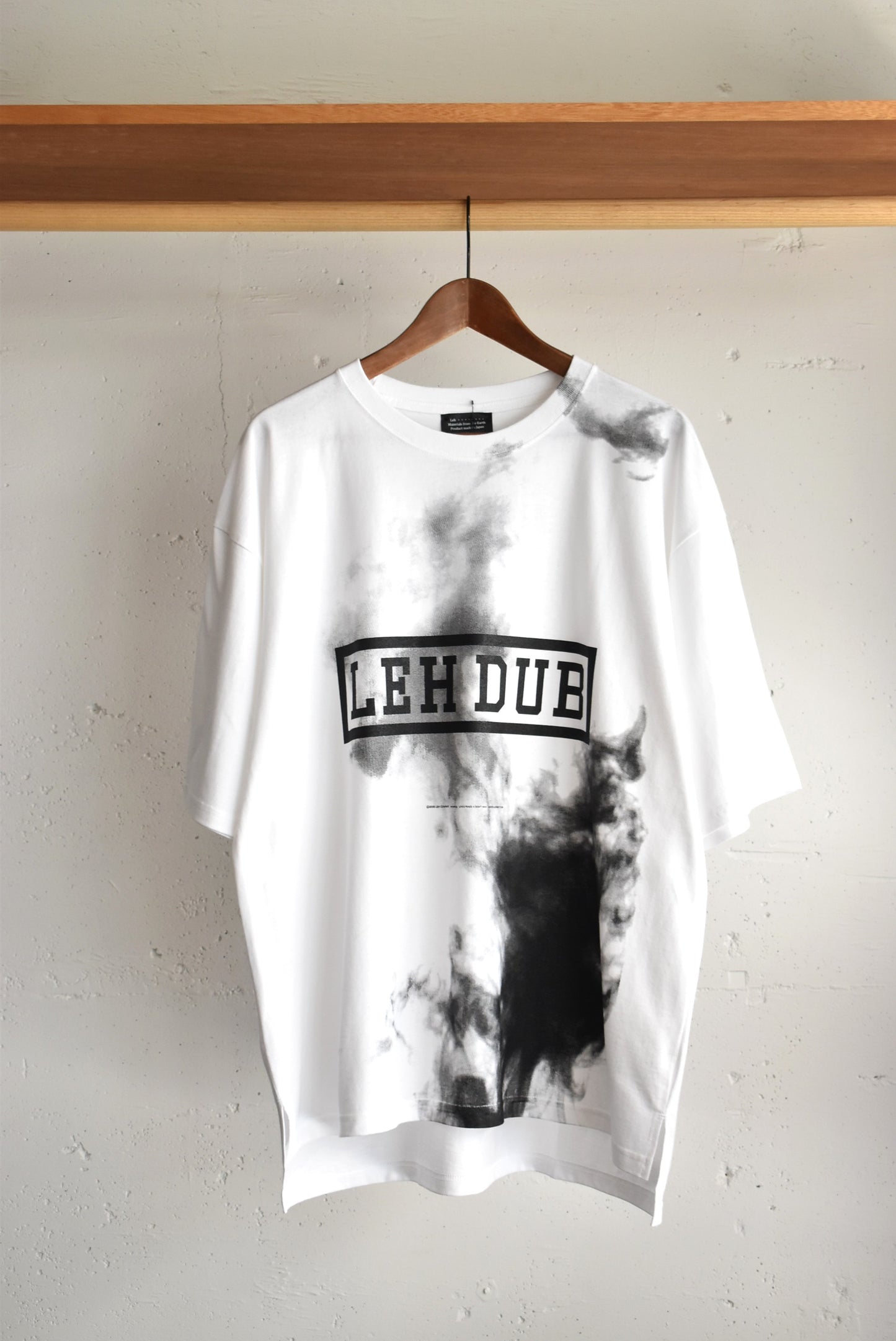 「leh」 big size slit Tsh "LEH DUB"-white-