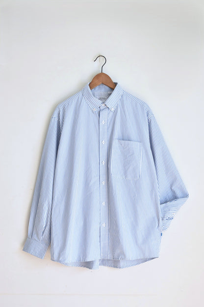 「PAPERSKY」HIKE&BIKE CAVE big stripe shirts -sax-