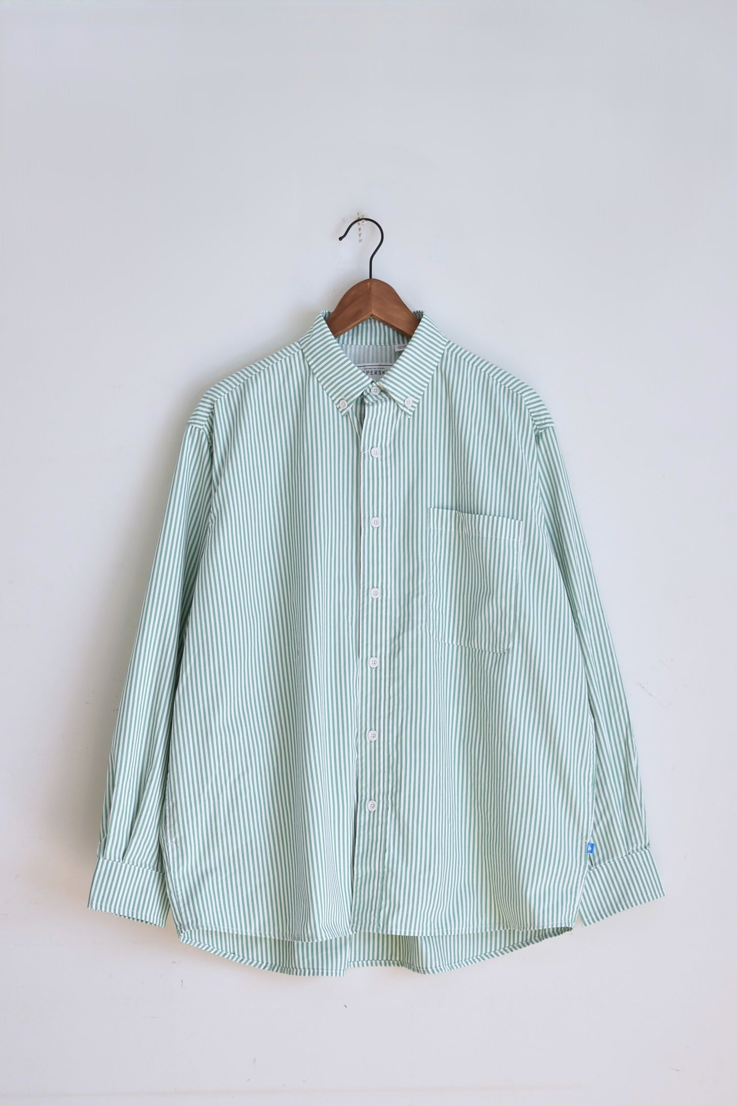 「PAPERSKY」HIKE&BIKE CAVE big stripe shirts -green-