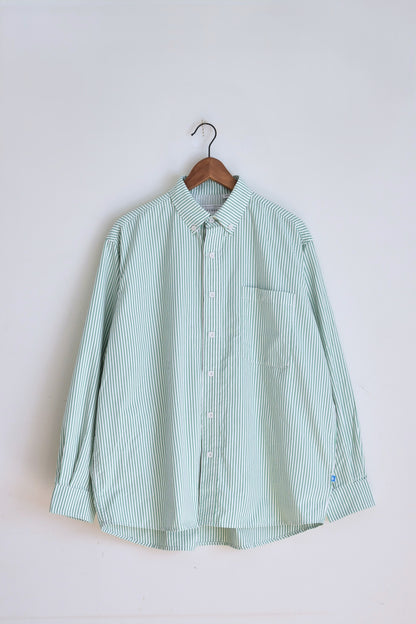 「PAPERSKY」HIKE&BIKE CAVE big stripe shirts -green-