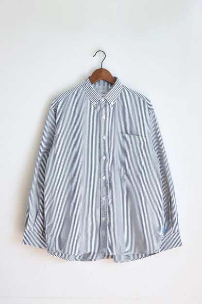 「PAPERSKY」HIKE&BIKE CAVE big stripe shirts -navy-