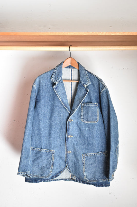 「imprestore」tailored jacket -blue denim vintage wash-