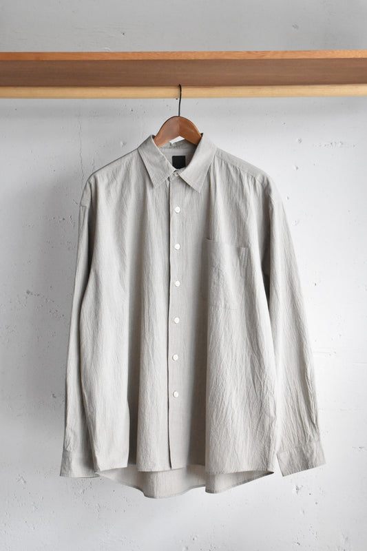 「maillot」oraganic pin check regular shirt -beige check-