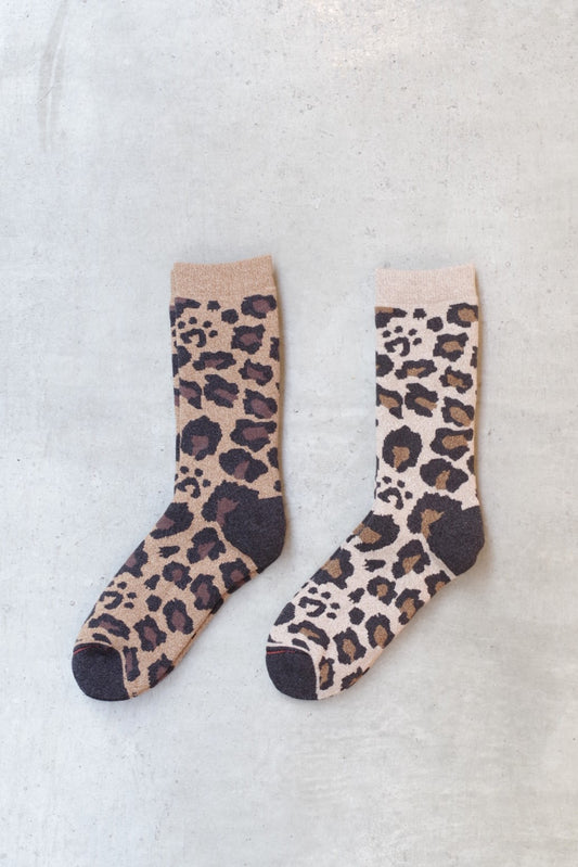 「ROTOTO」pile leopard crew socks