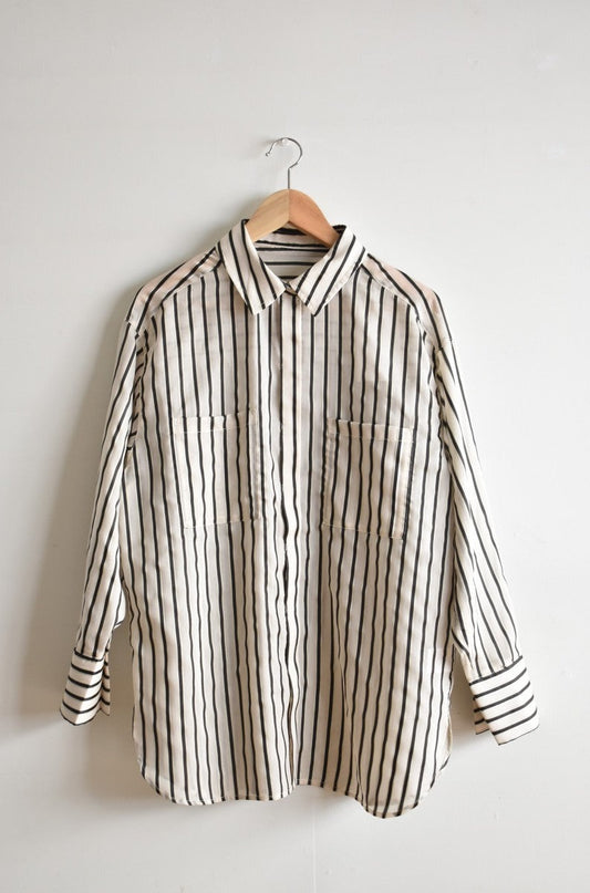 「hunch」dobby stripe shirts -white- (women)